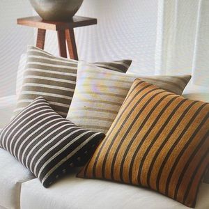 Brand new with tags. West Elm/Colin King Deluxe Linen Stripe Pillow Cover. 20x20